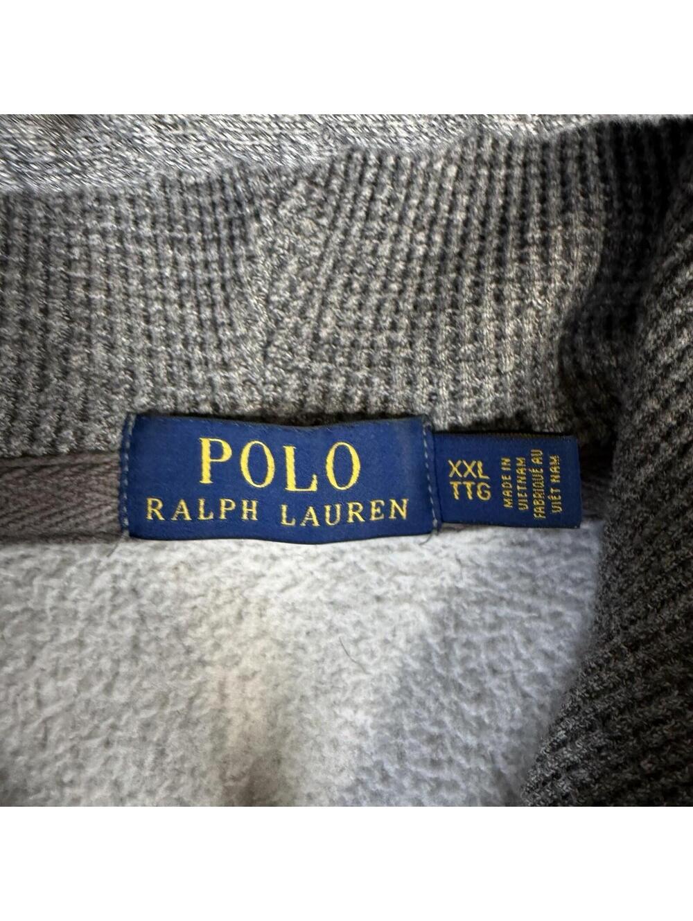 Polo Ralph Lauren Full Zip Hoodie Mens 2XL Heather Gray Pony Jacket Heavyweight - Picture 4 of 6